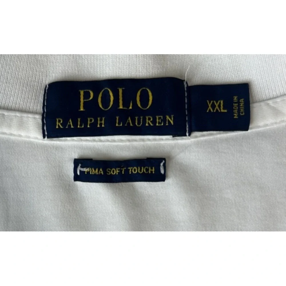 Polo Ralph Lauren Shirt Mens XXL White Pima Soft Touch Interlock Polo Flesh Pony